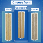 Three Jack's Scratchers, each with a different kind of scratching material - sisal, cardboard, carpet